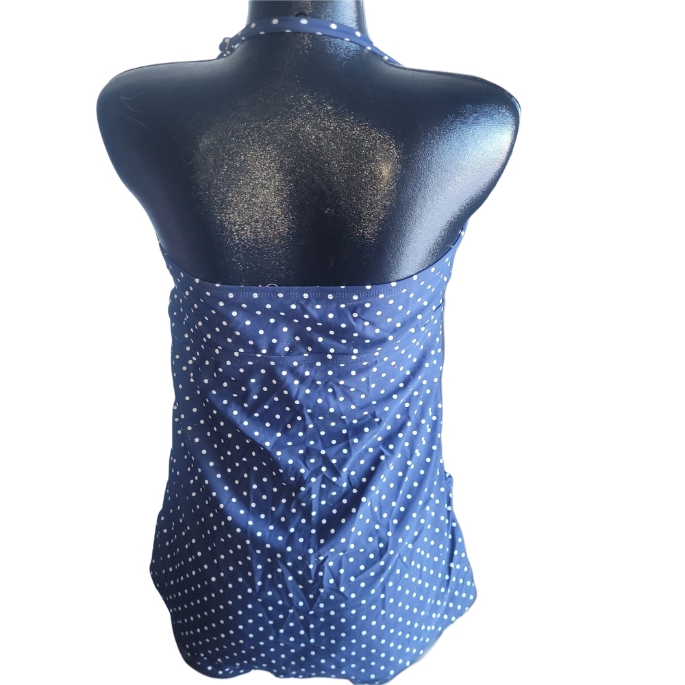Merona Navy Polka Dot Halter One Piece Swimsuit NWOT Size XL - Picture 5 of 6